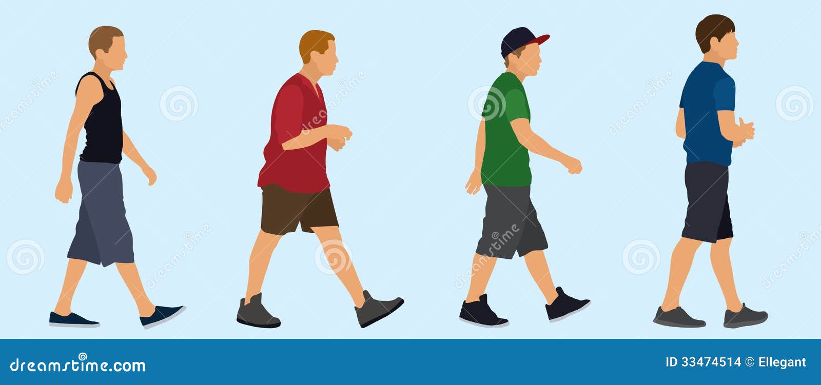 Teen Boys Walking stock vector. Illustration of vector - 33474514