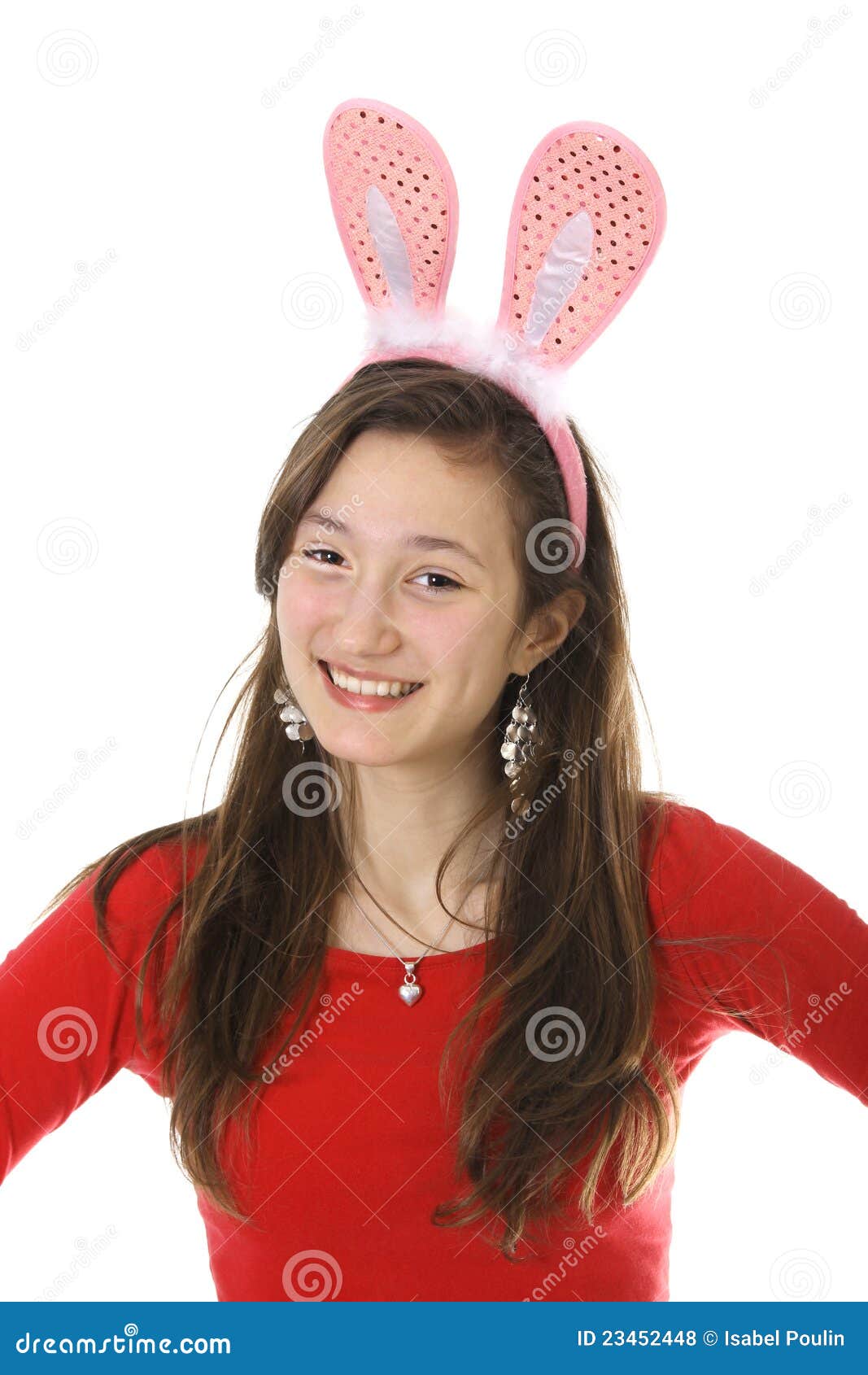 Teen with bunny ears stock photo. Image of portrait, rabbit - 23452448
