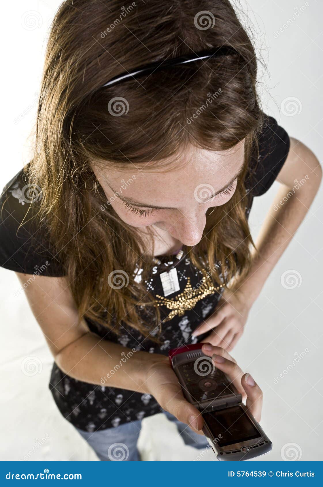 Teen On Cell Phone Stock Image Image Of Communication