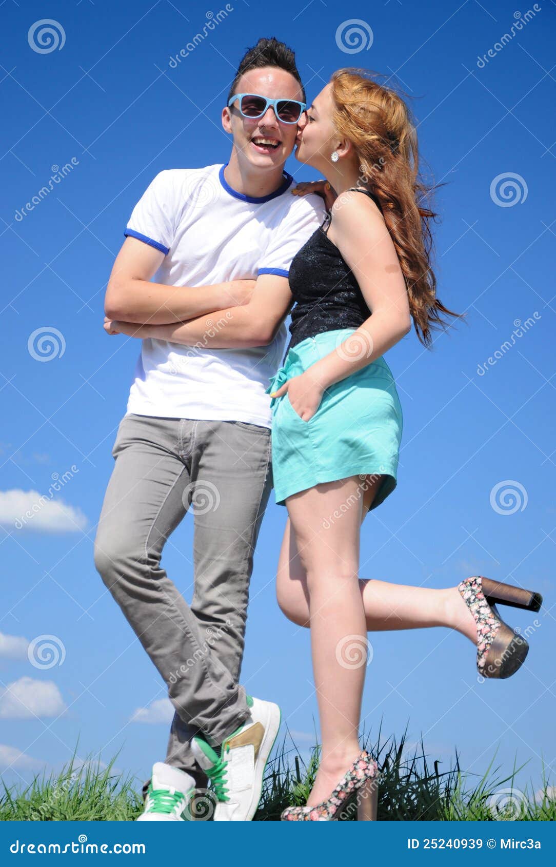 Teen Couple Kiss Stock Image Image Of Blonde S