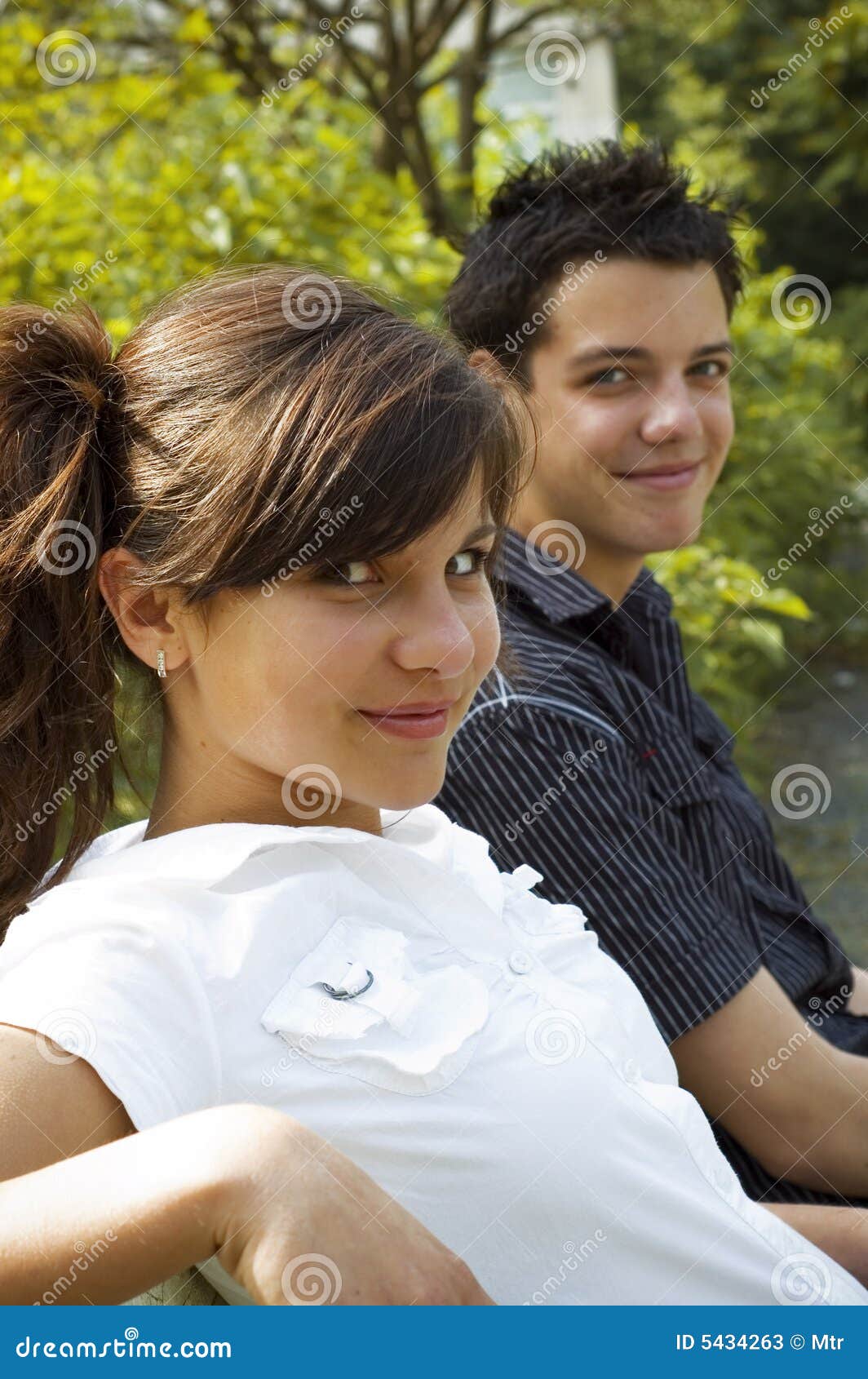 Teen Couple Smiling Stock Image Image Of Seaside S
