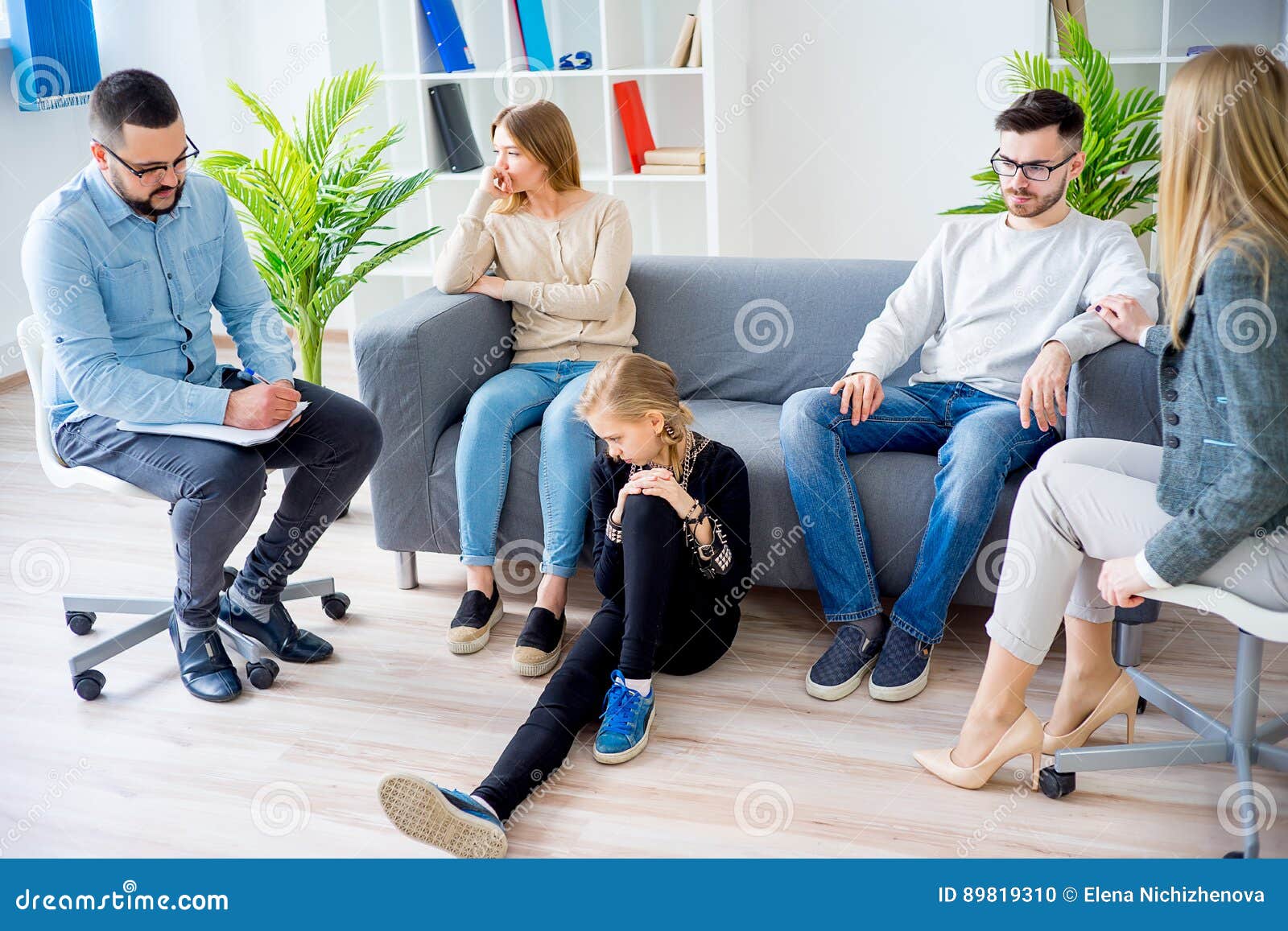 Teen Daughter In Family Therapy Stock Photo Image Of Problem Co