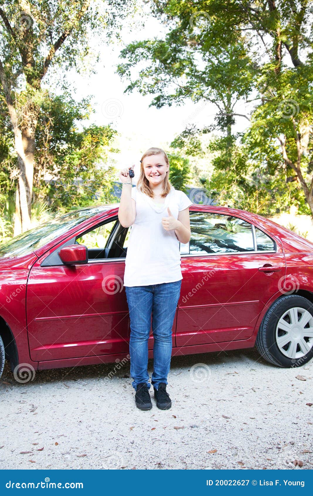 Teen With First New Car Royalty Free Stock Photography - Image 20022627-3926