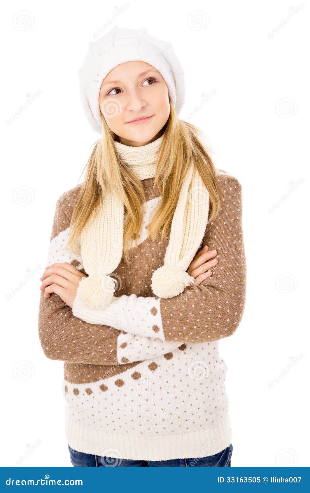 Teen girl in a cap stock image. Image of isolated, attractive - 33163505