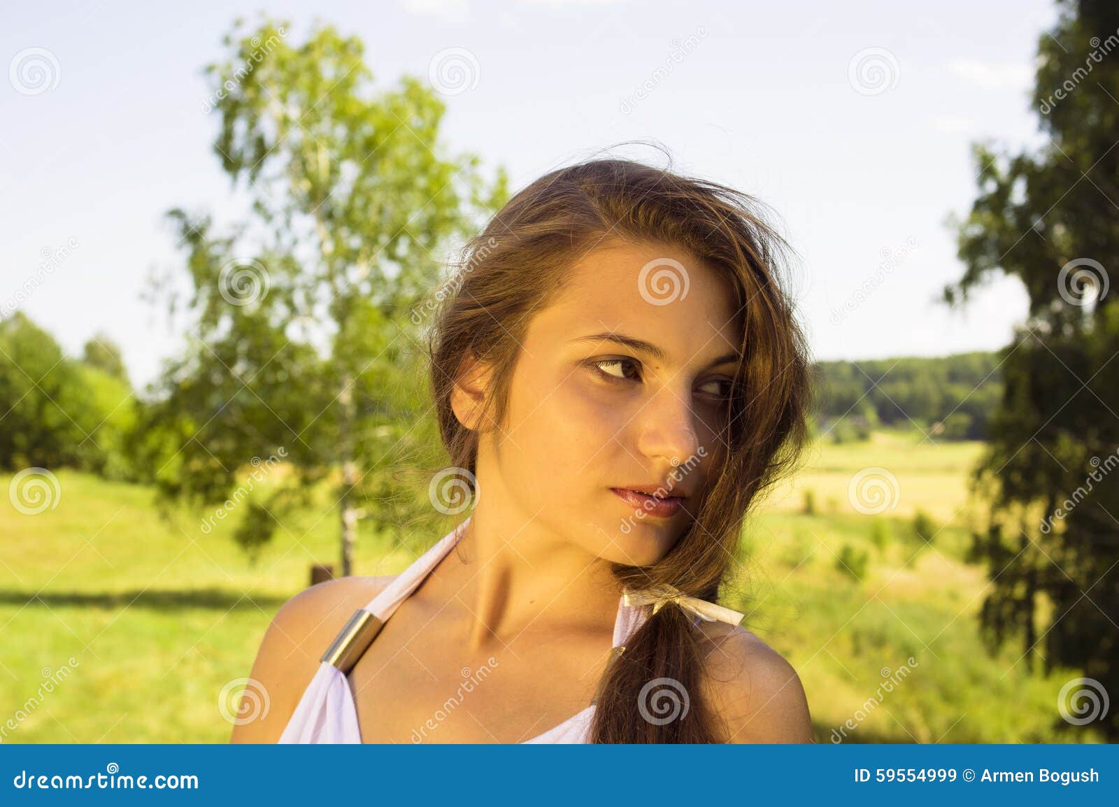 Teen Girl Dressed In Casual Short Dress Stock Image