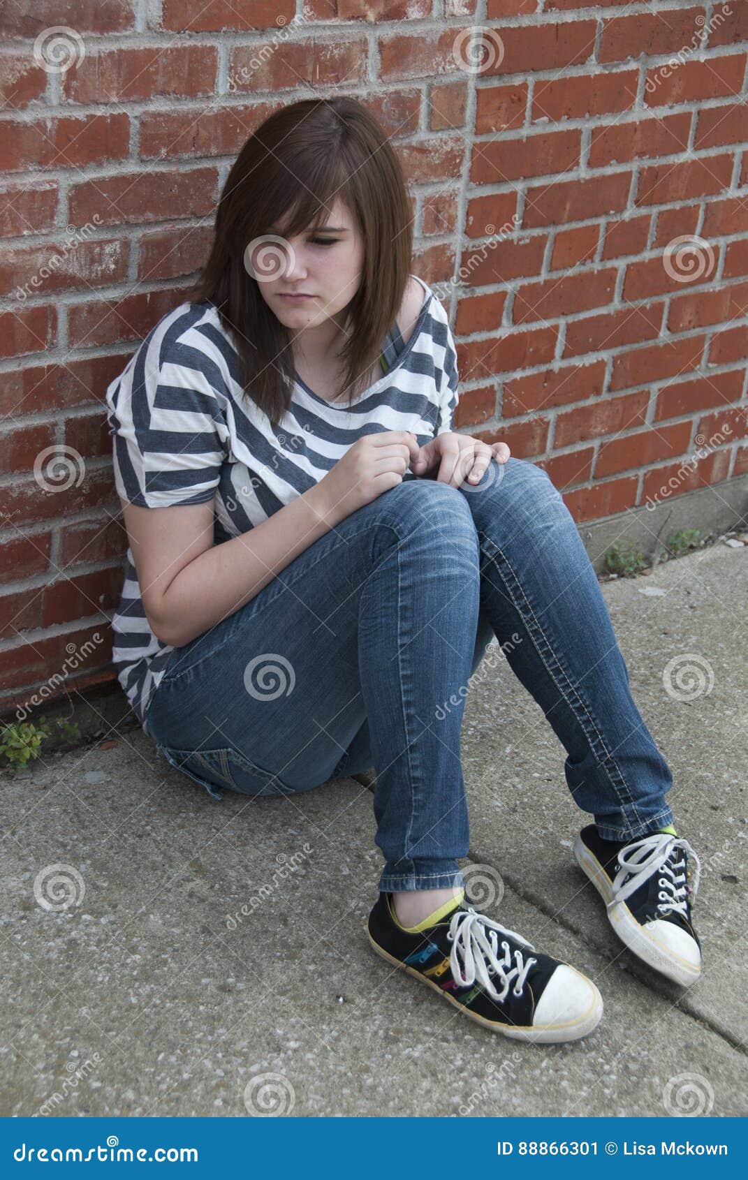 Teen Girl Feeling Alone and Depressed Stock Image - Image of girl ...