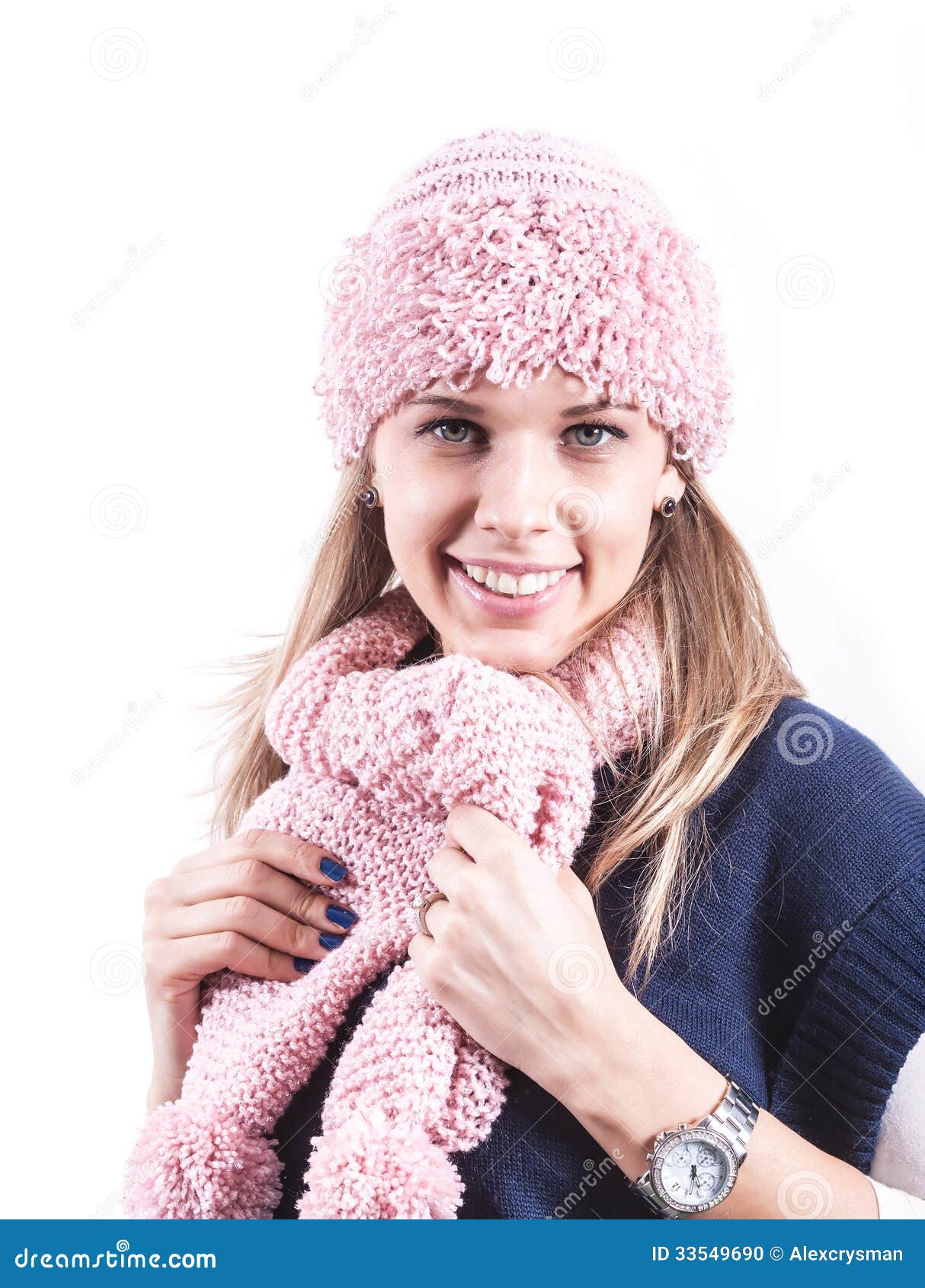 Teen Girl with Knit Hat and Cardigan Stock Photo - Image of copy, girls ...