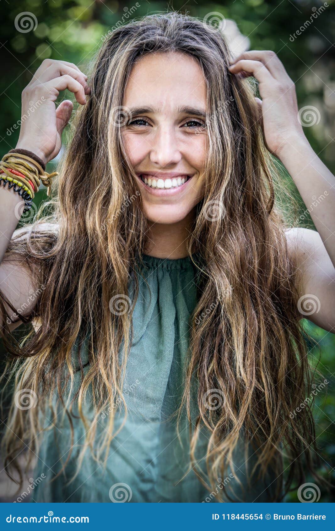 Teen Girl With Long Hair Stock Photo Image Of Expressio