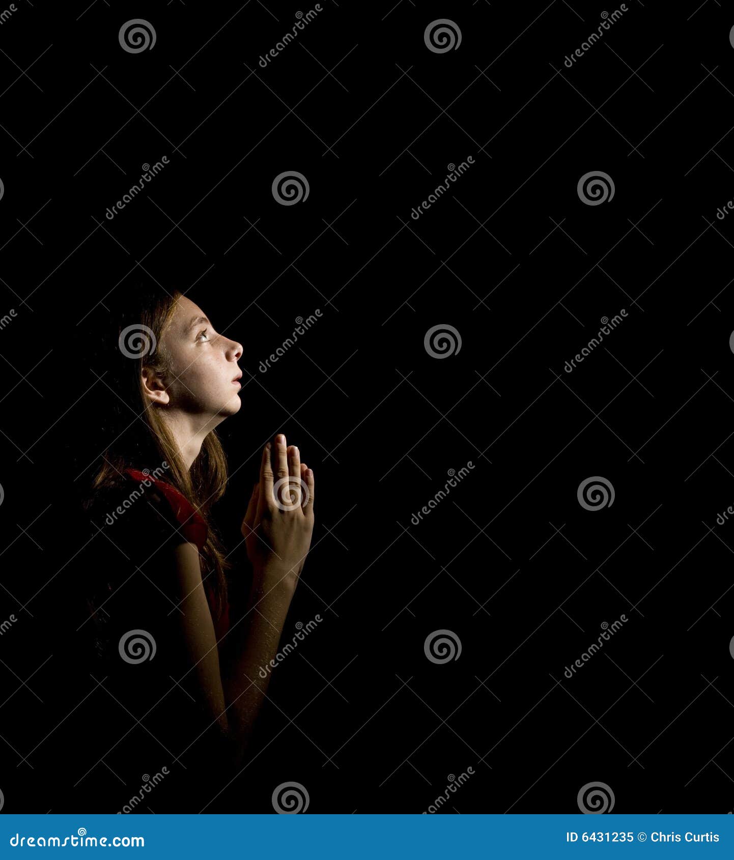 Teen Girl at Prayer stock image. Image of child, silence 6431235