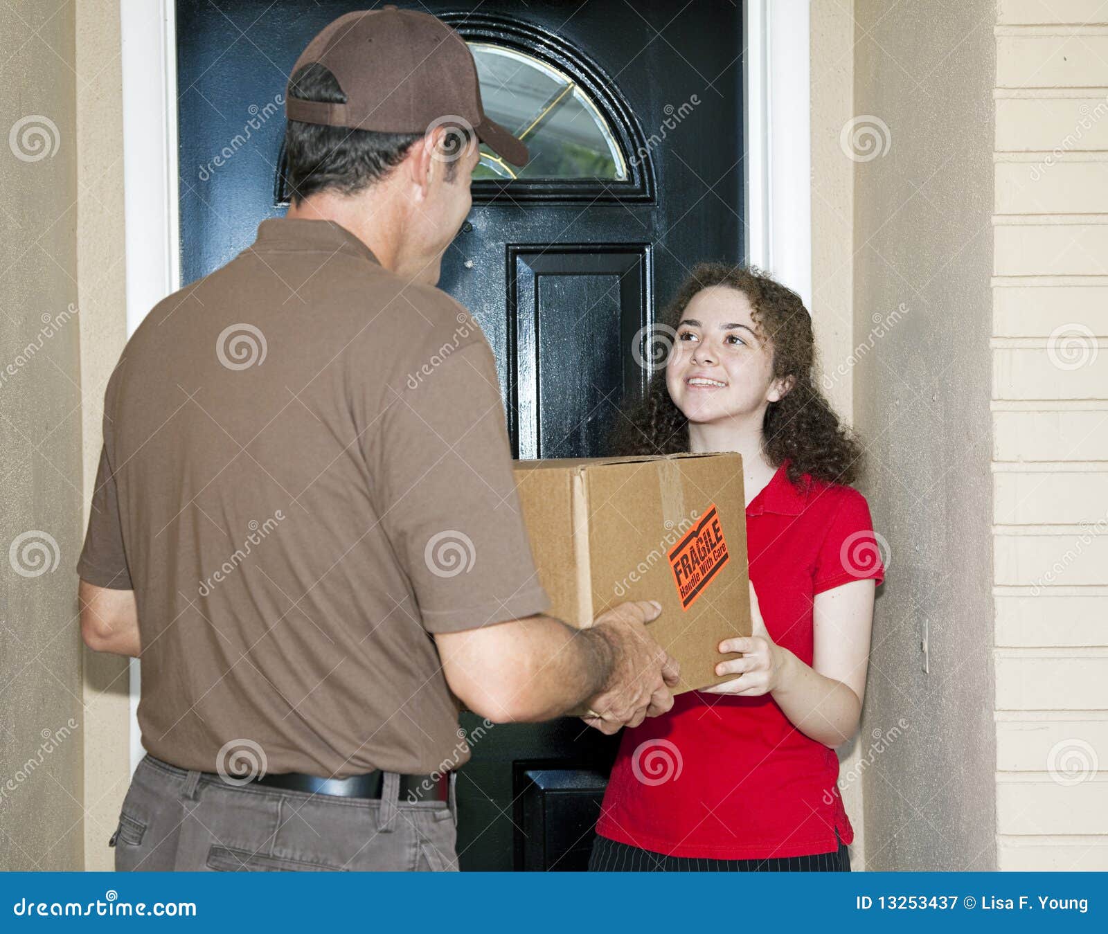 Teen Girl Receives Delivery Stock Image - Image of post, polo: 13253437