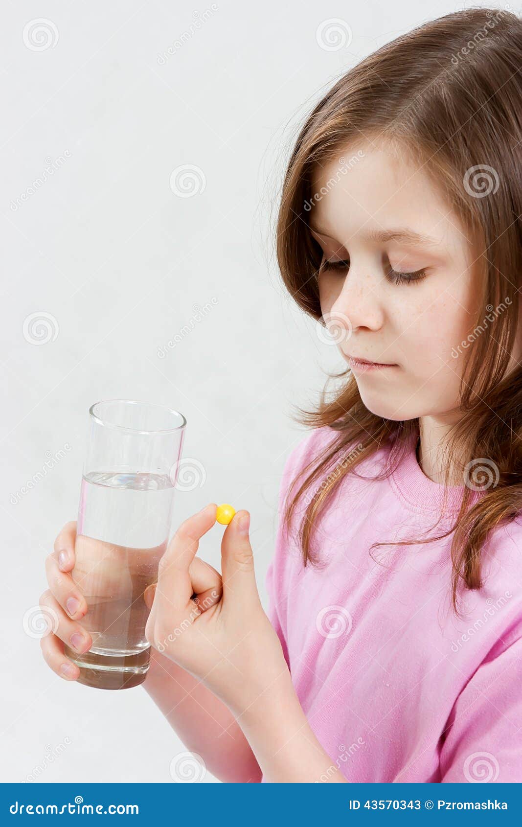 Teen Girl Takes Medicine Stock Image Image Of Teen Vitamin 43570343