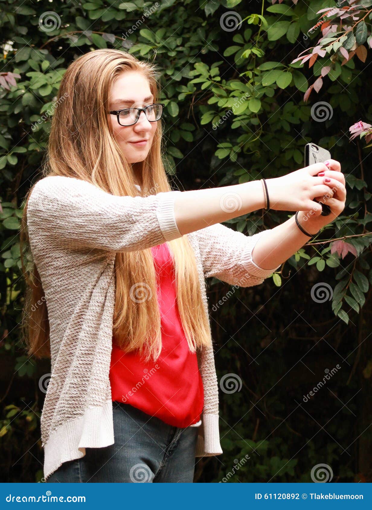 Teen Girls With Glasses Selfie