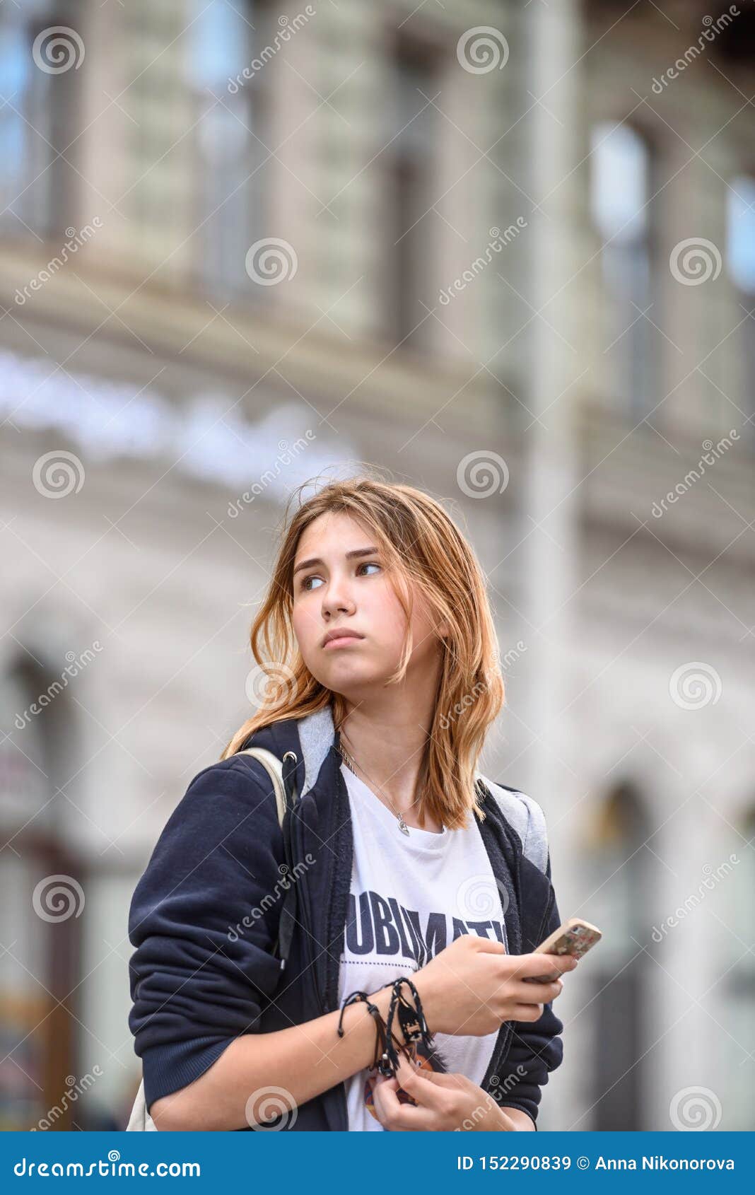 Russian Girls Walking Along Telegraph