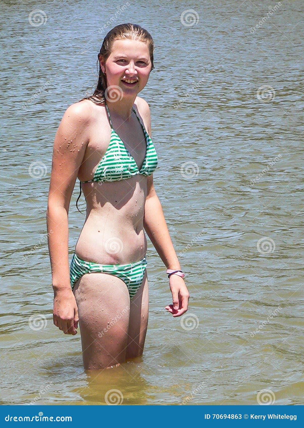 Teen Beautiful Body Taking Long White