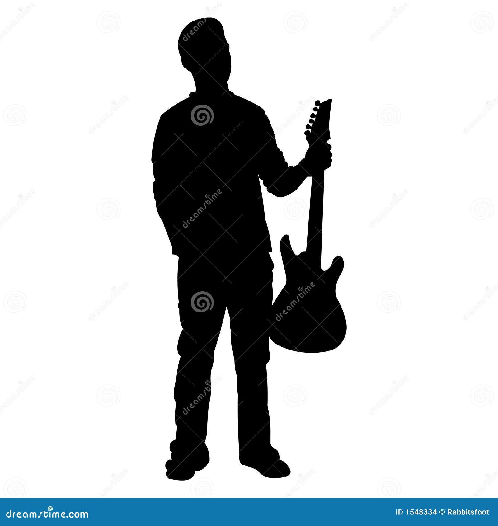 Teen Guitar Player Silhouette Stock Illustration Illustration of