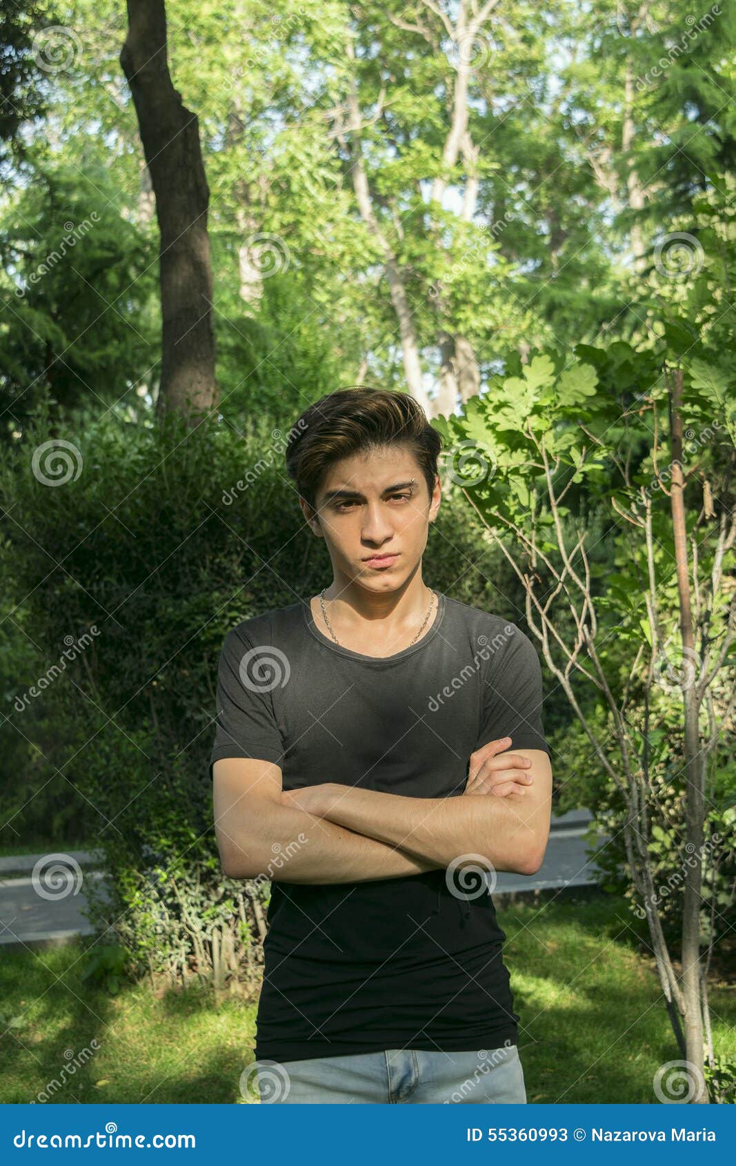 Teen guy stock image. Image of hand, meadow, park, cheerful - 55360993