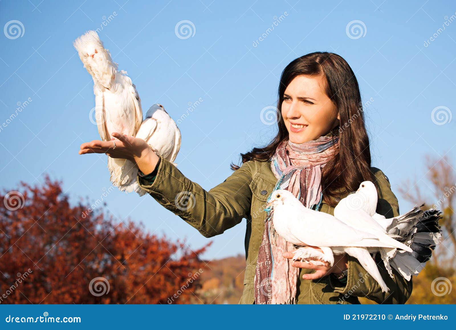 Teen Releasing A Pigeons Stock Photo Image 21972210