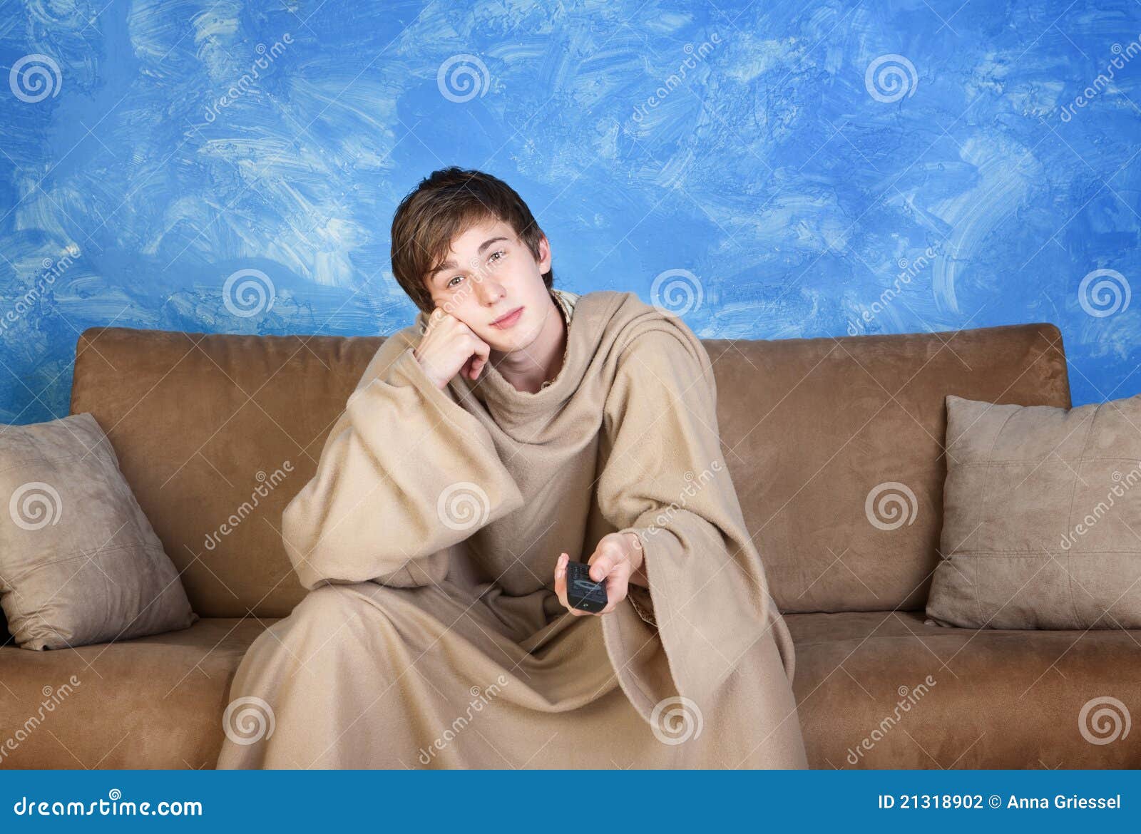 Teen With Remote Control Stock Photo Image Of Handsome 21318902