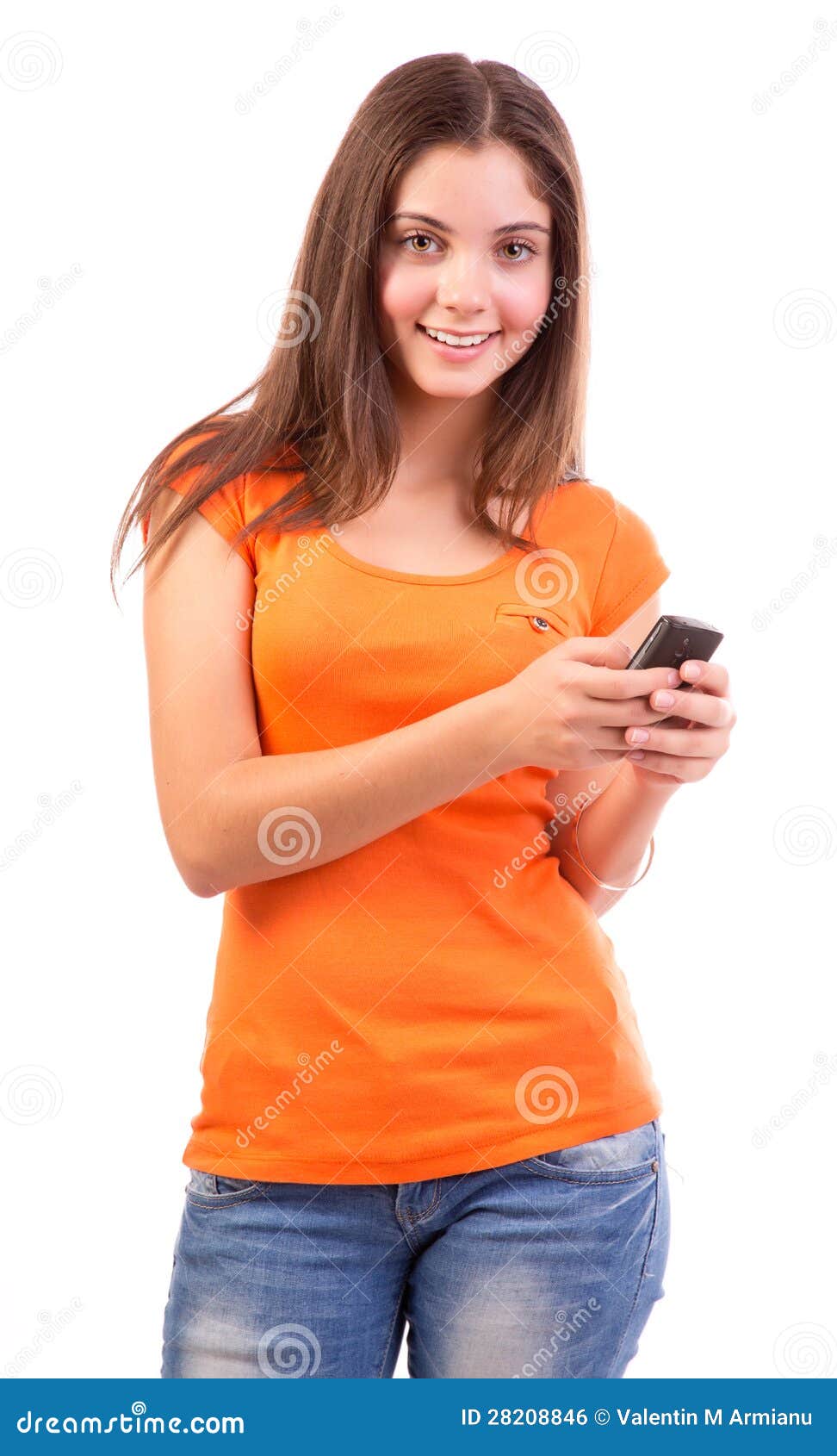 Teen Using A Cell Phone Royalty Free Stock Image Image 28208846