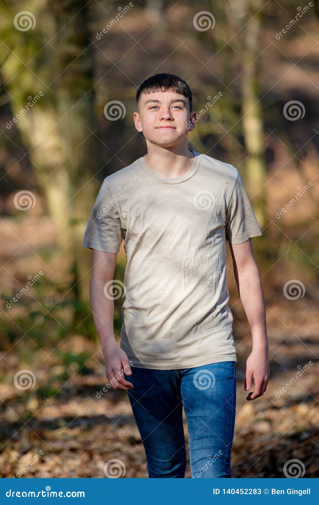 Teenage Boy Outside on a Bright Spring Day Stock Image - Image of ...