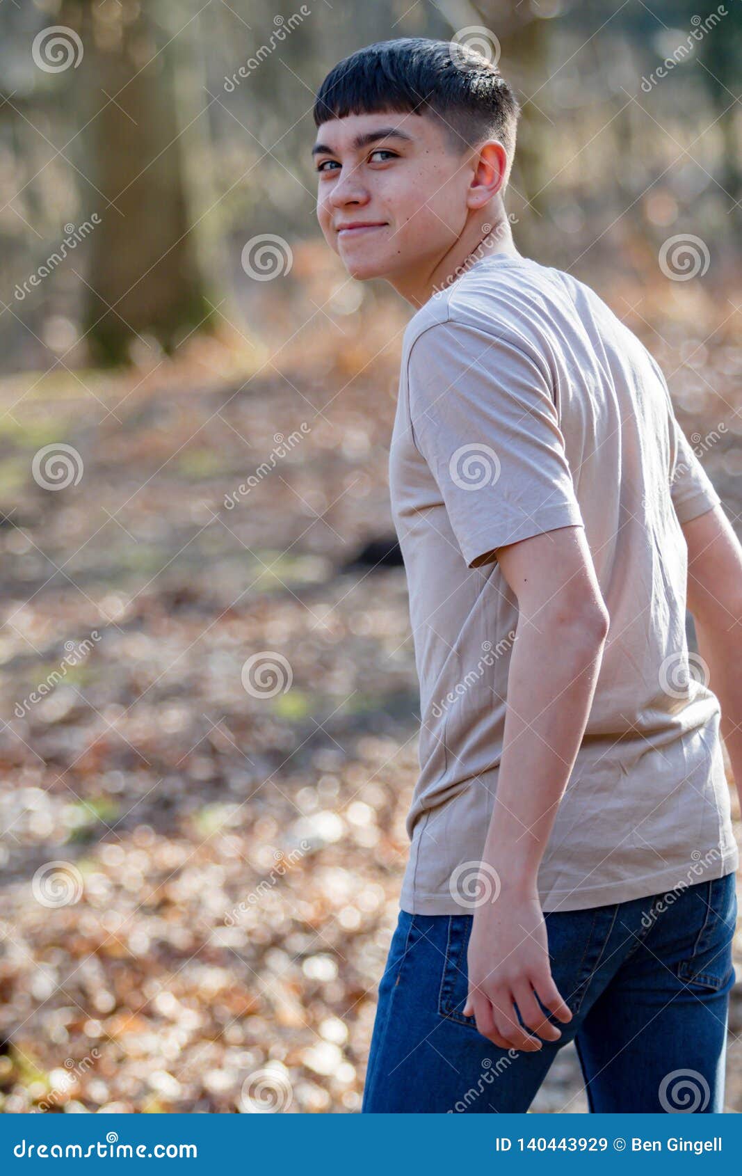 Teenage Boy Outside on a Bright Spring Day Stock Image - Image of ...