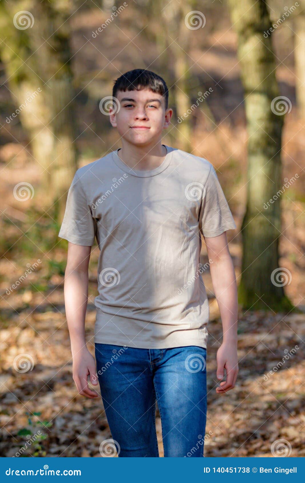 Teenage Boy Outside on a Bright Spring Day Stock Photo - Image of jeans ...