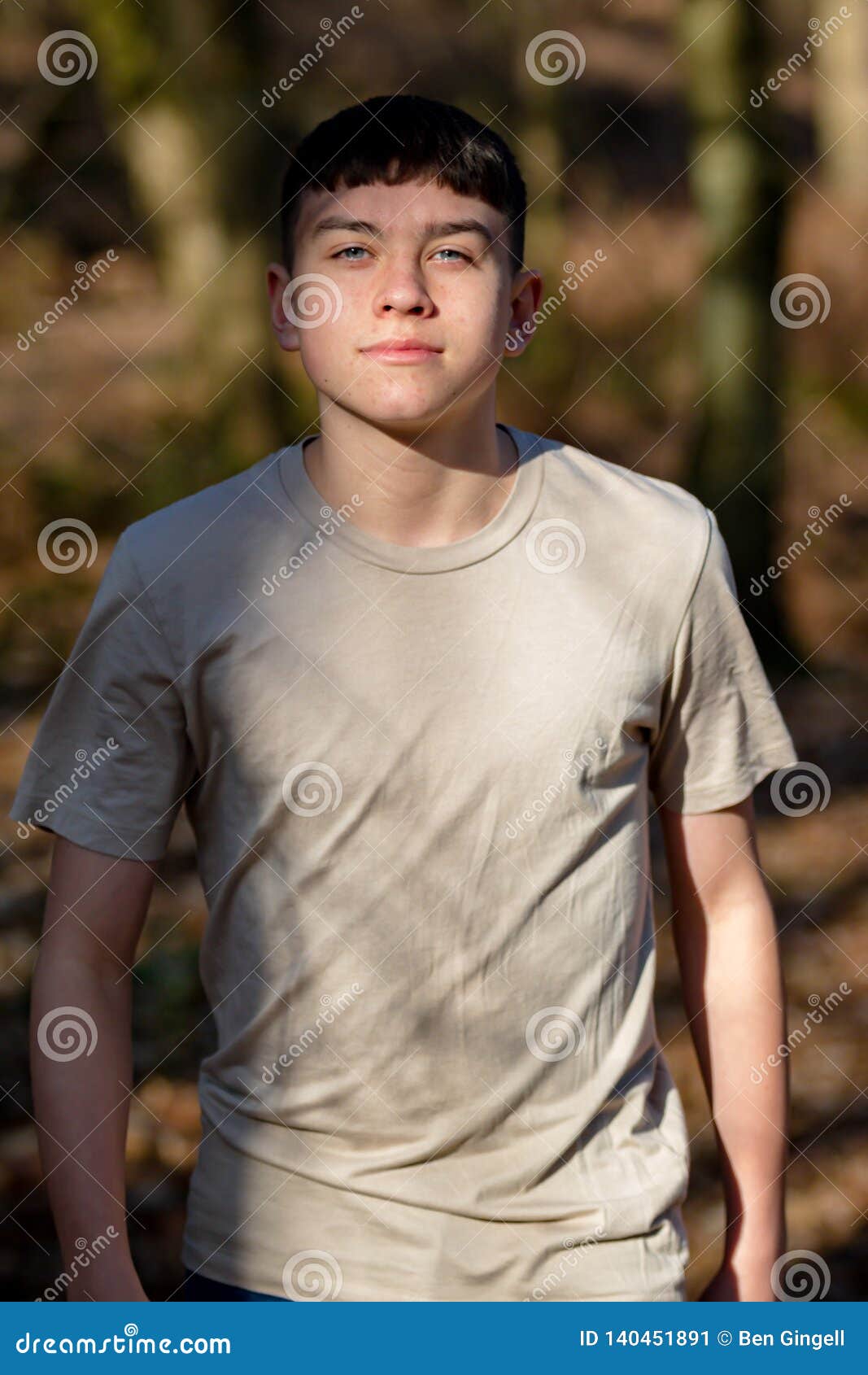 Teenage Boy Outside on a Bright Spring Day Stock Image - Image of ...