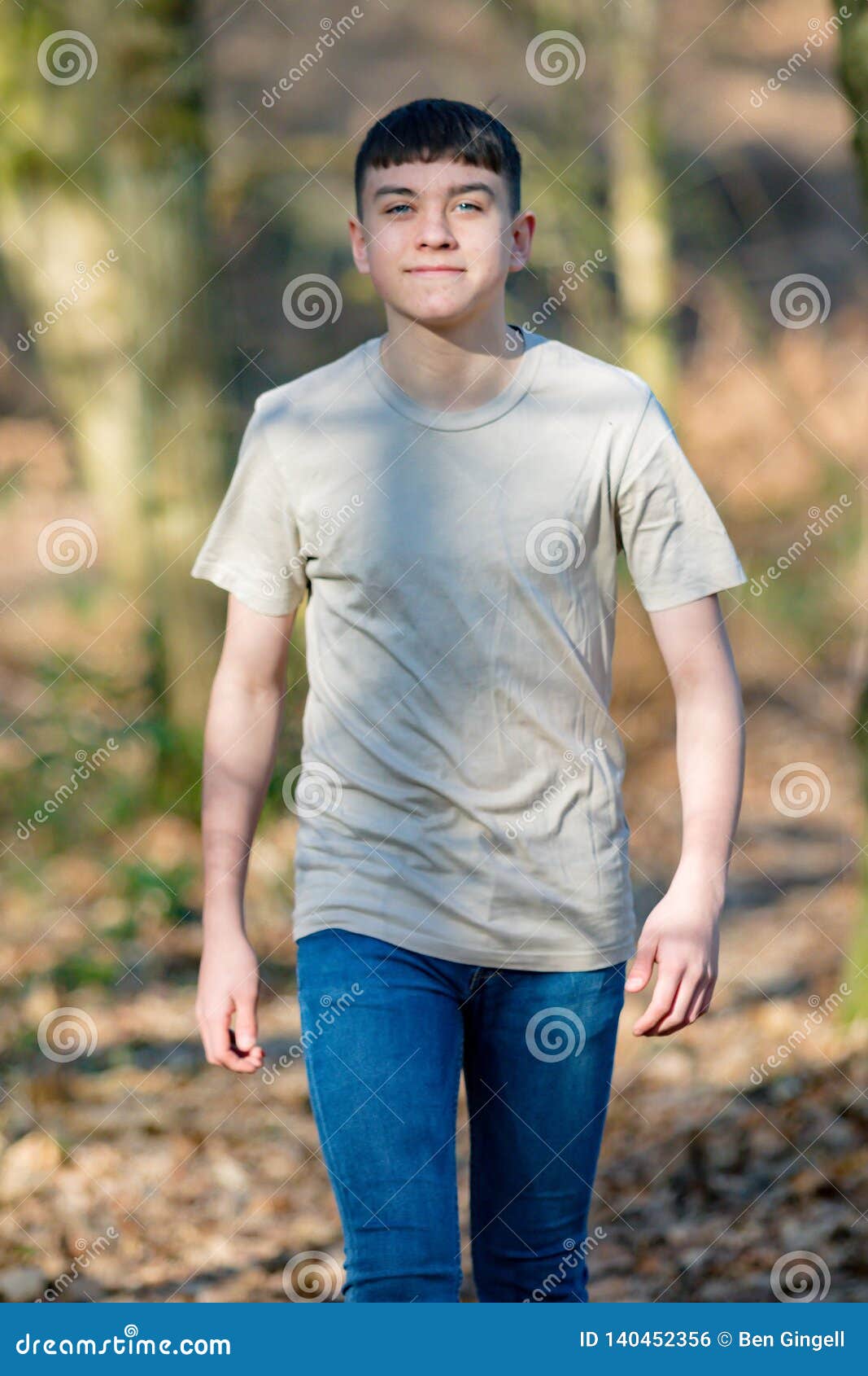 Teenage Boy Outside on a Bright Spring Day Stock Photo - Image of trees ...