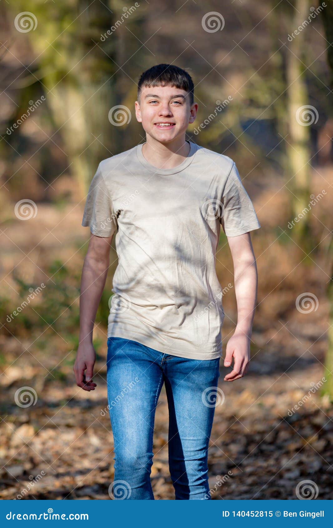 Teenage Boy Outside on a Bright Spring Day Stock Image - Image of ...