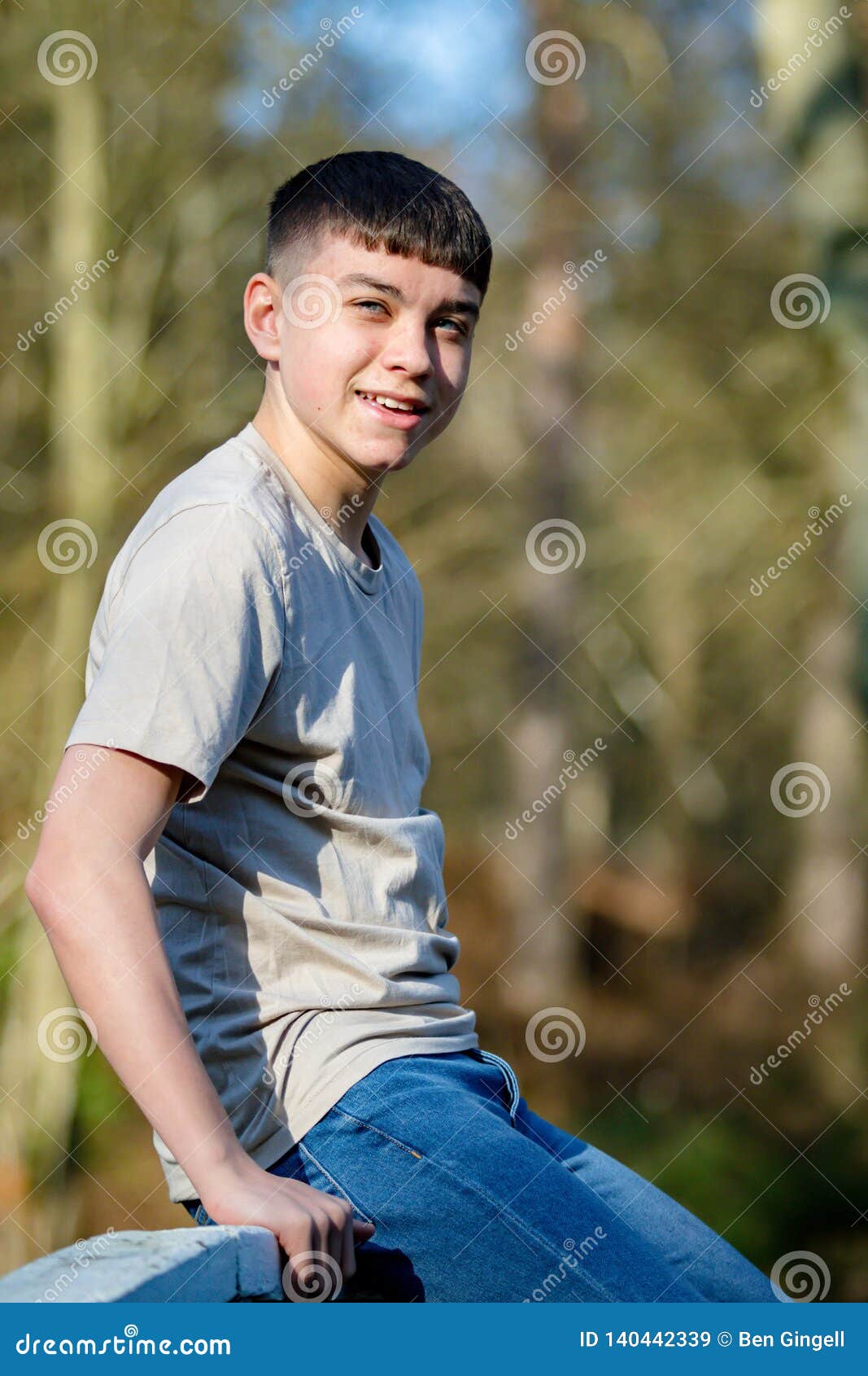 Teenage Boy Outside on a Bright Spring Day Stock Image - Image of smile ...