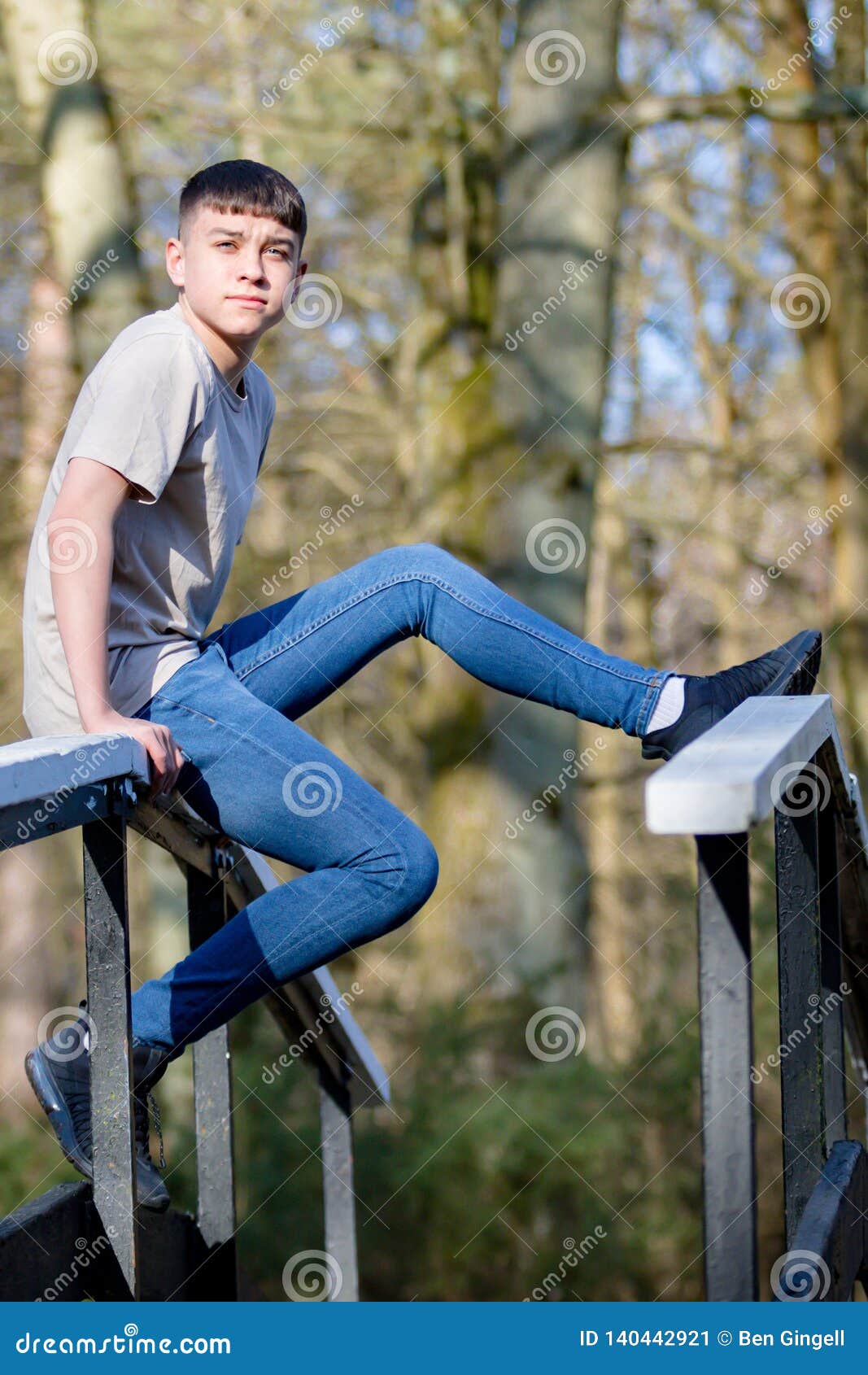 Teenage Boy Outside on a Bright Spring Day Stock Image - Image of aged ...