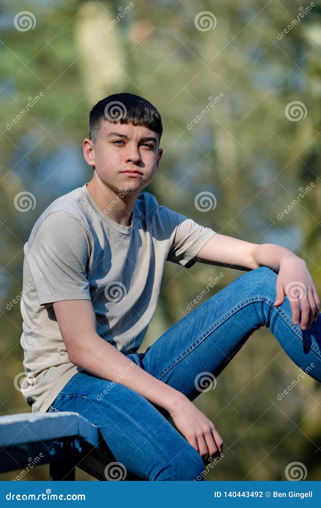 Teenage Boy Outside on a Bright Spring Day Stock Photo - Image of park ...