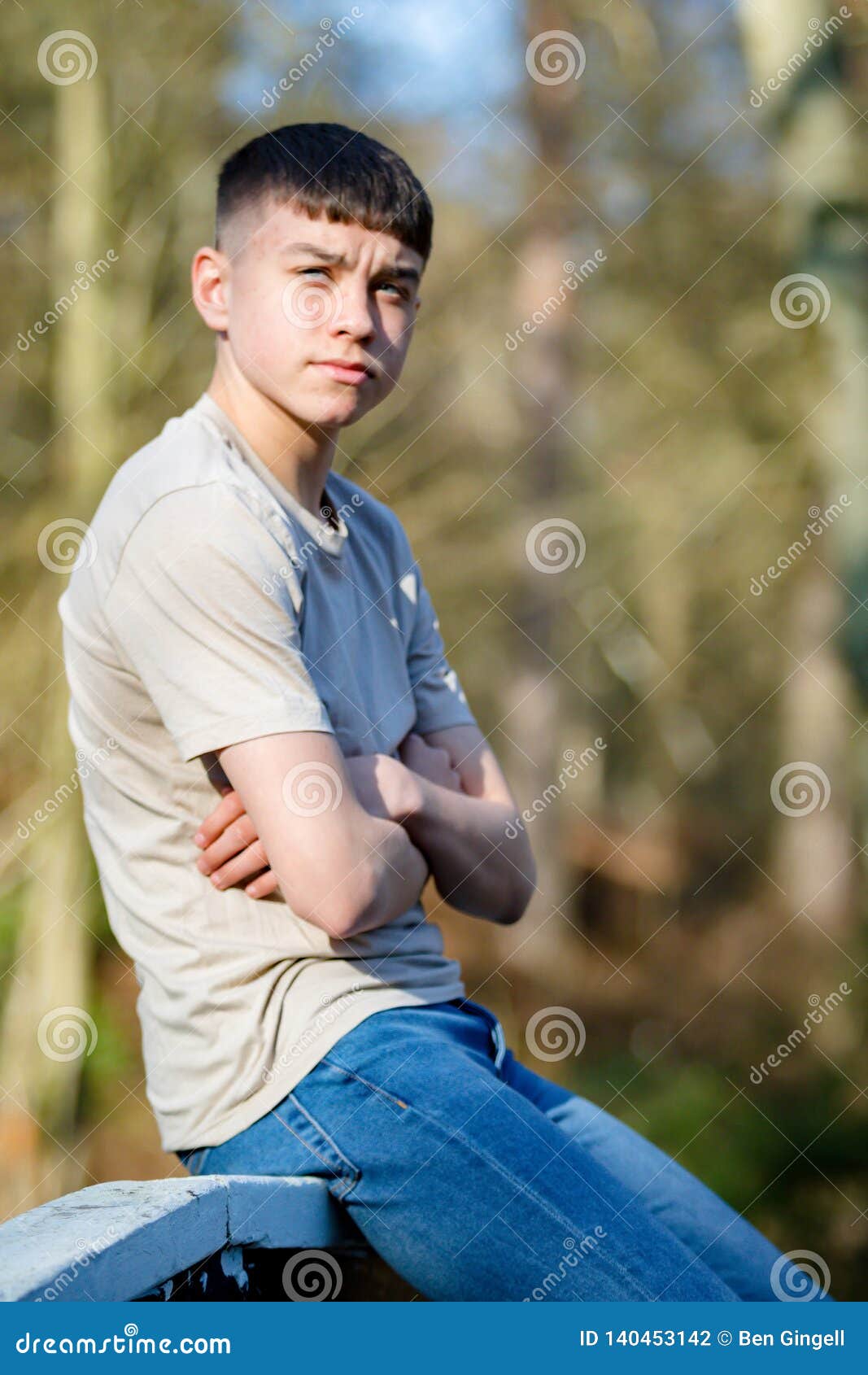 Teenage Boy Outside on a Bright Spring Day Stock Photo - Image of warm ...