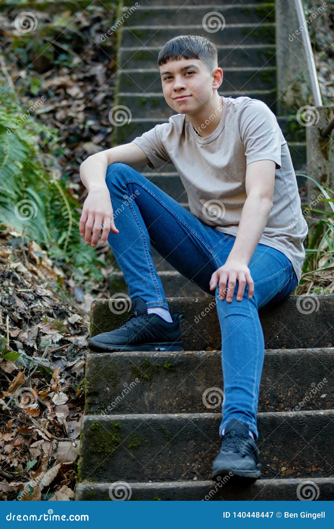 Teenage Boy Outside on a Bright Spring Day Stock Image - Image of trees ...