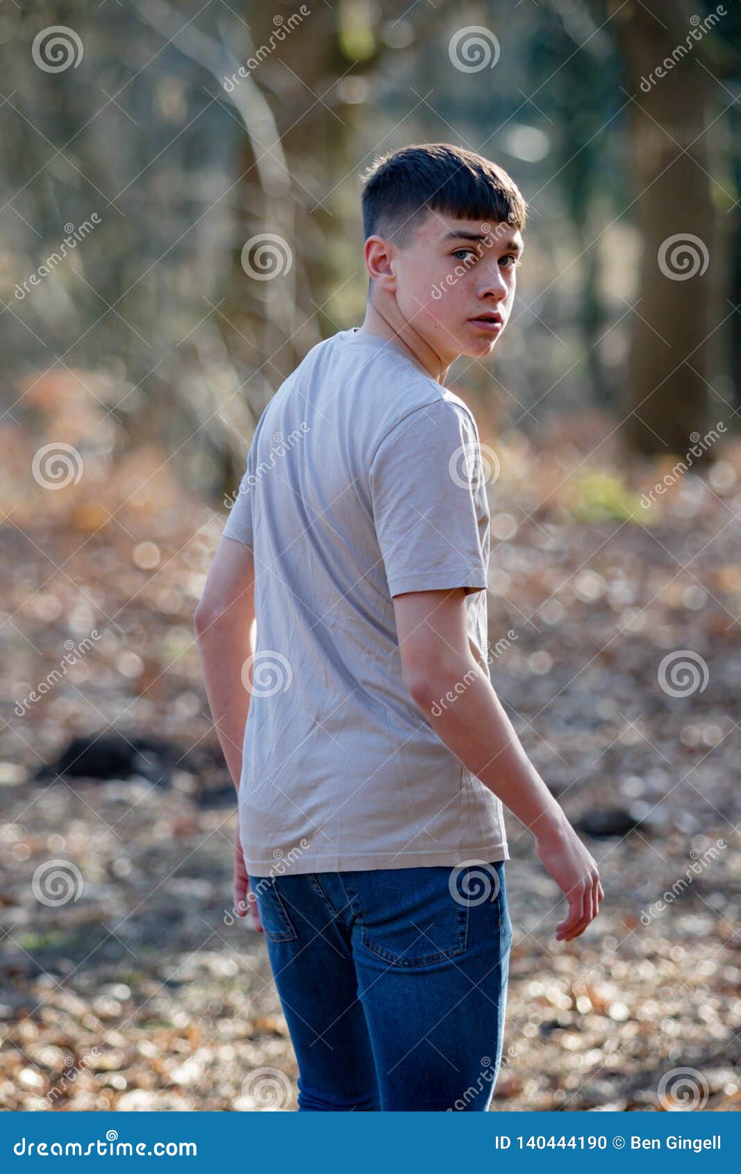 Teenage Boy Outside on a Bright Spring Day Stock Photo - Image of ...