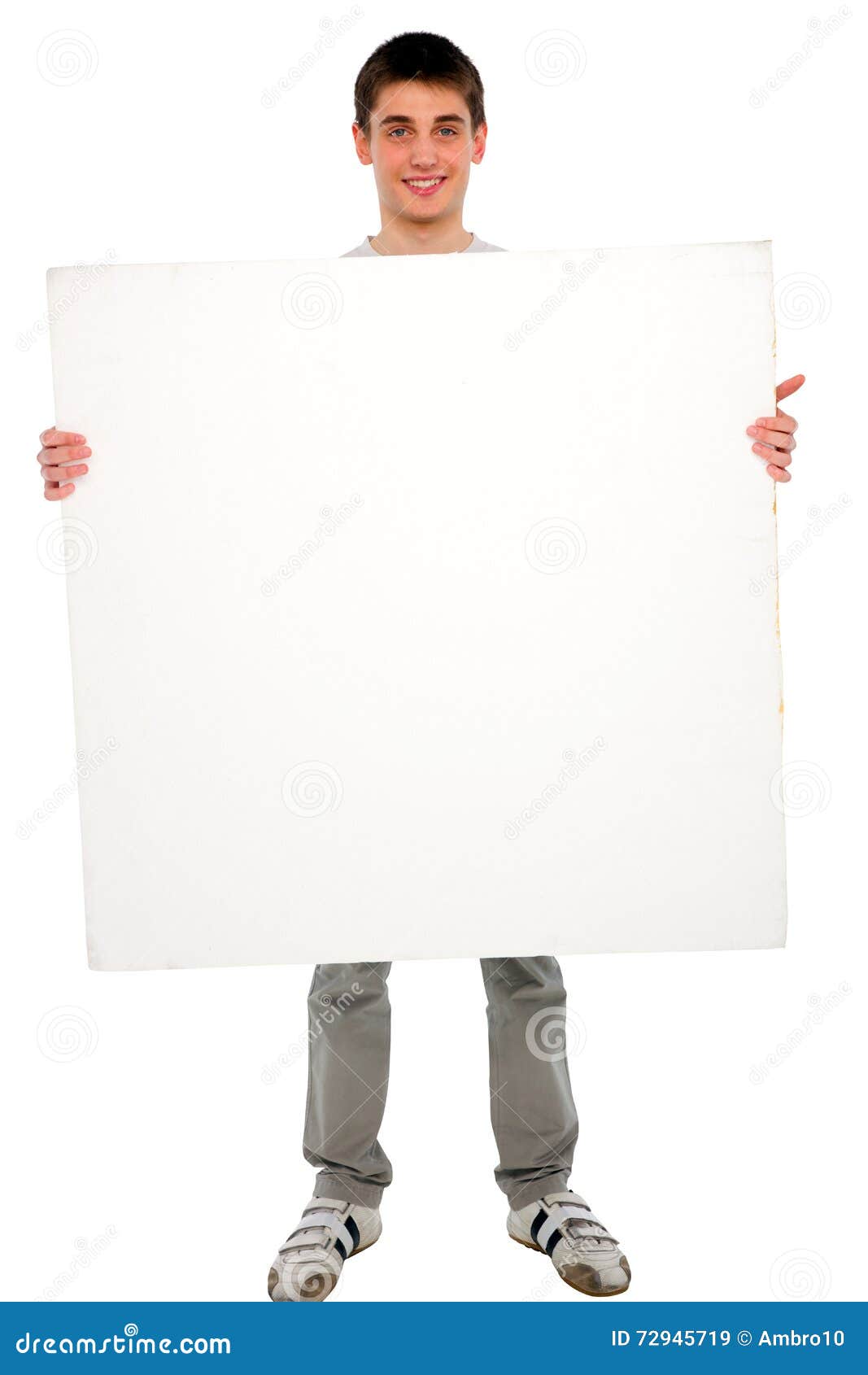 Teenage Boy with White Panel Stock Image - Image of hair, teenage: 72945719