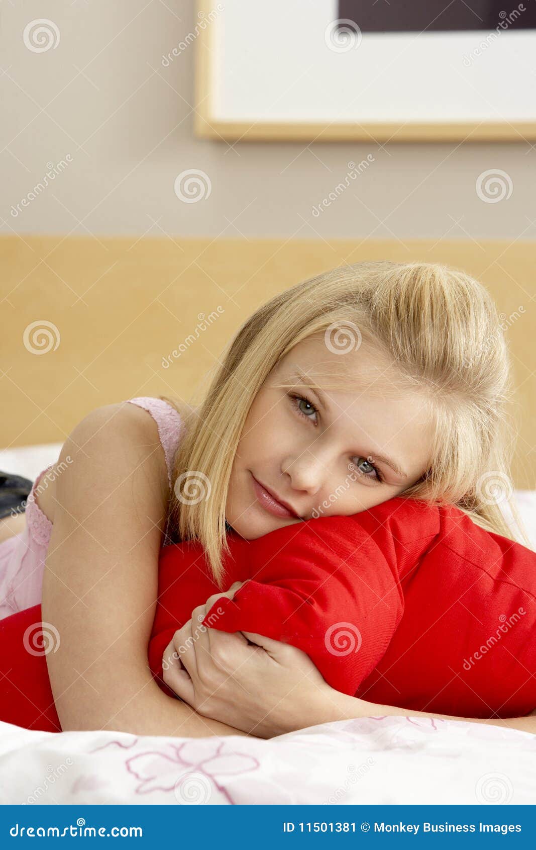 Teenage Girl In Bedroom Huggi