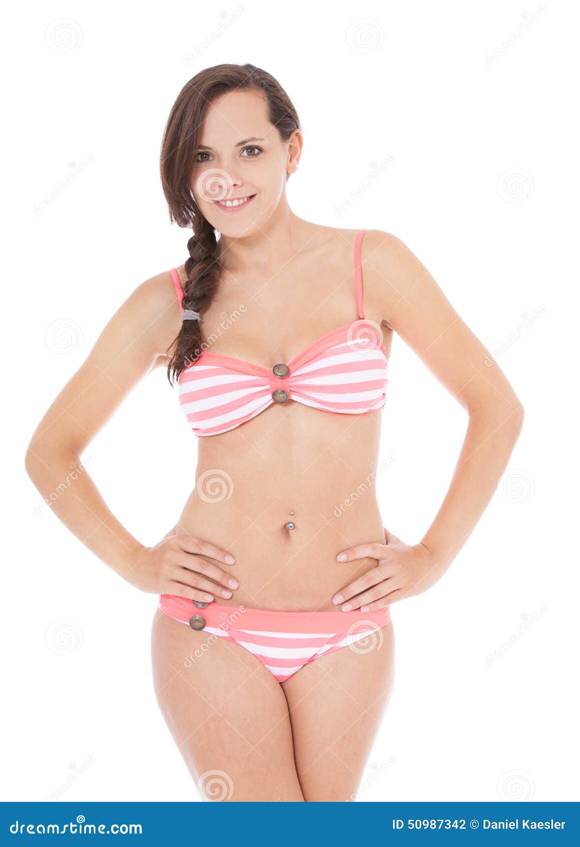 Spanking girl in bikini