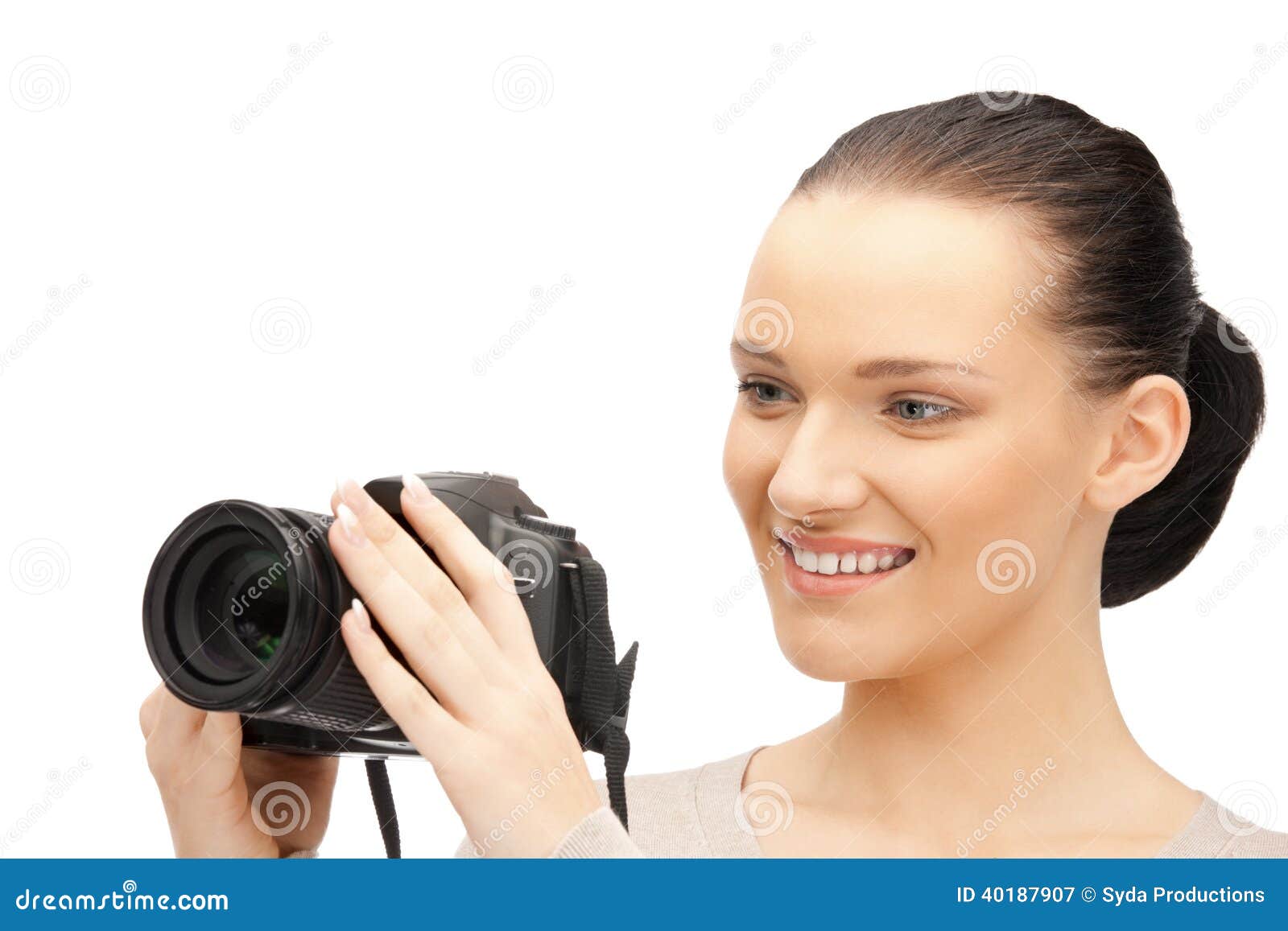 Teenage Girl with Digital Camera Stock Image - Image of female, hobby ...