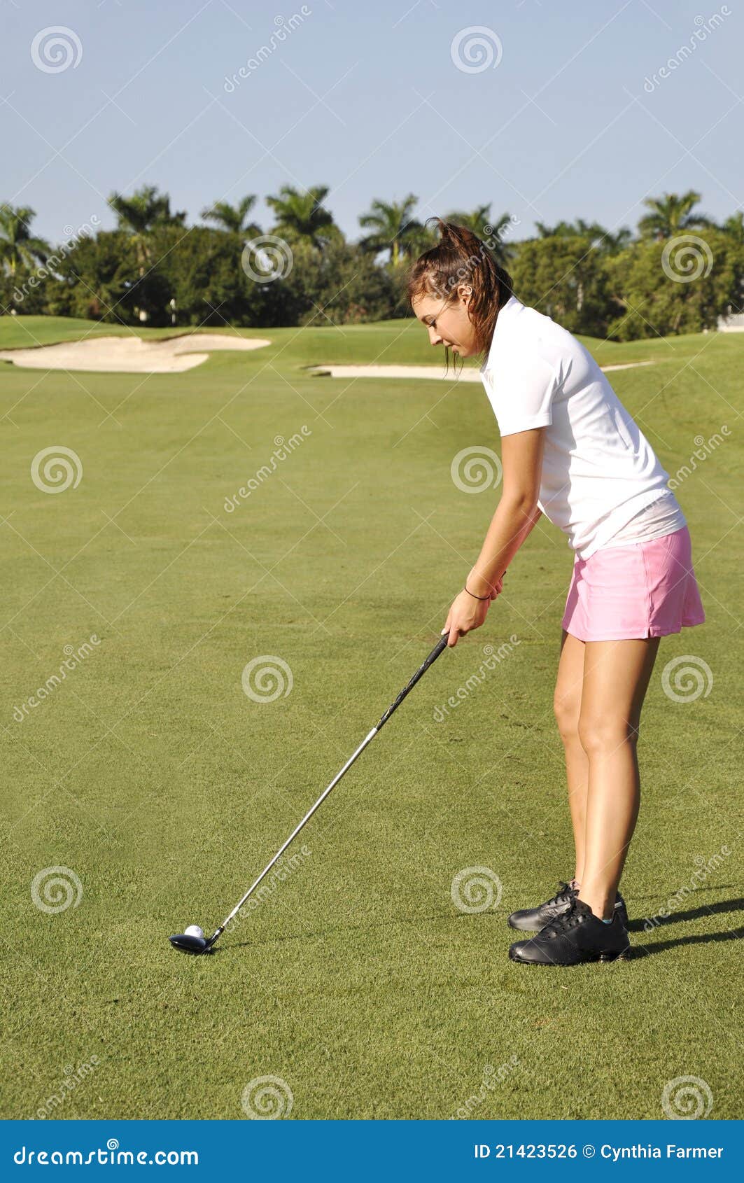 Teenage Girl Golfing Royalty Free Stock Image Image 21423526 intended for Golfing Girl