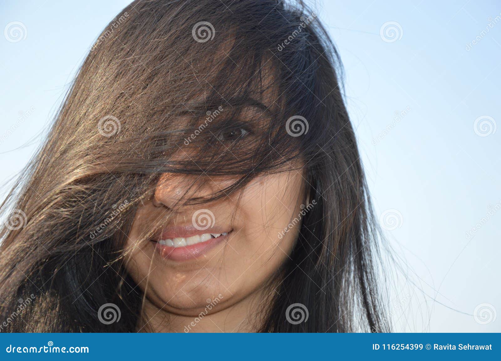 Hidden Face of Teenager Girl. Stock Image - Image of beautiful ...