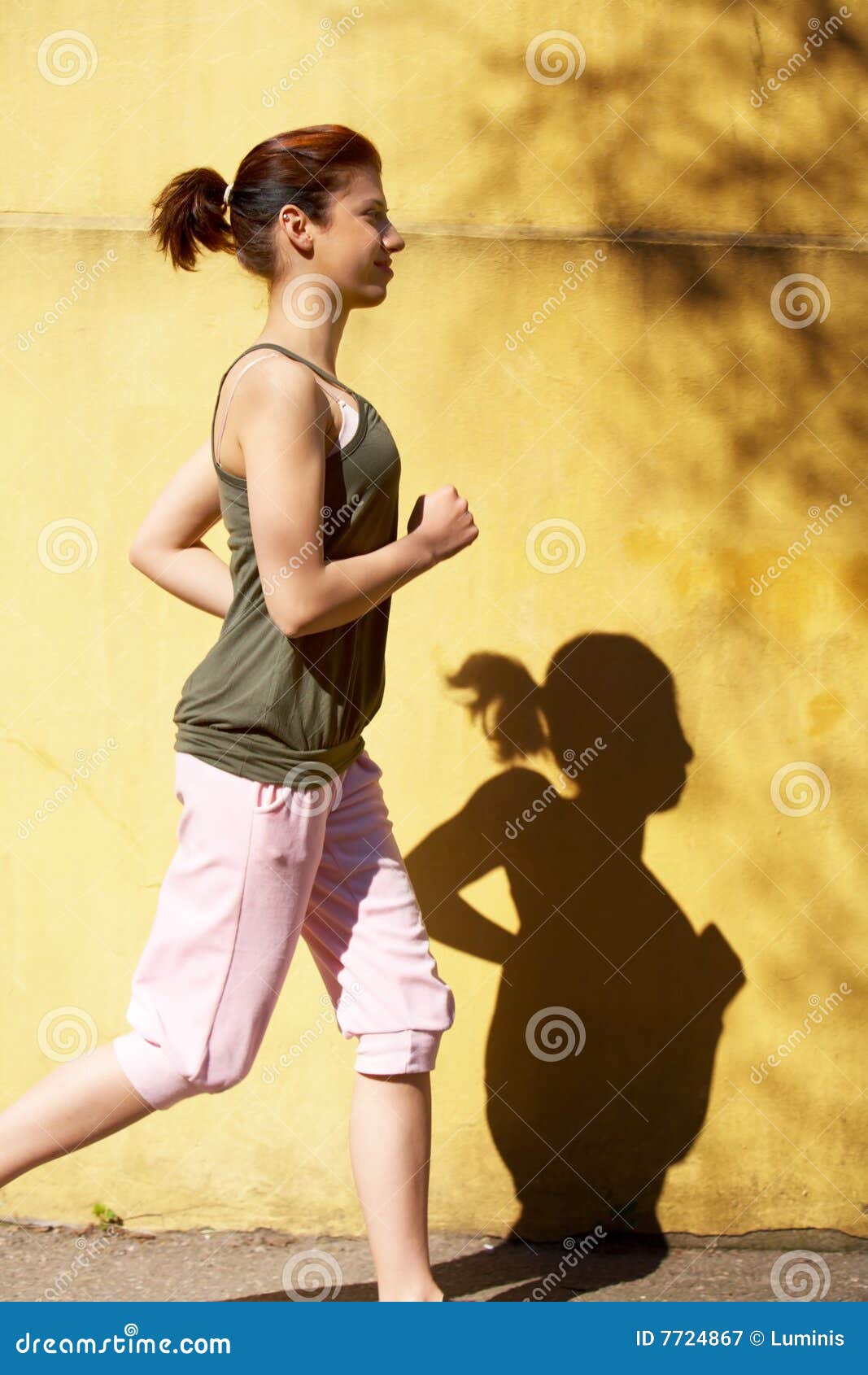 Teenage Girl Jogging stock image. Image of single, jogger 7724867
