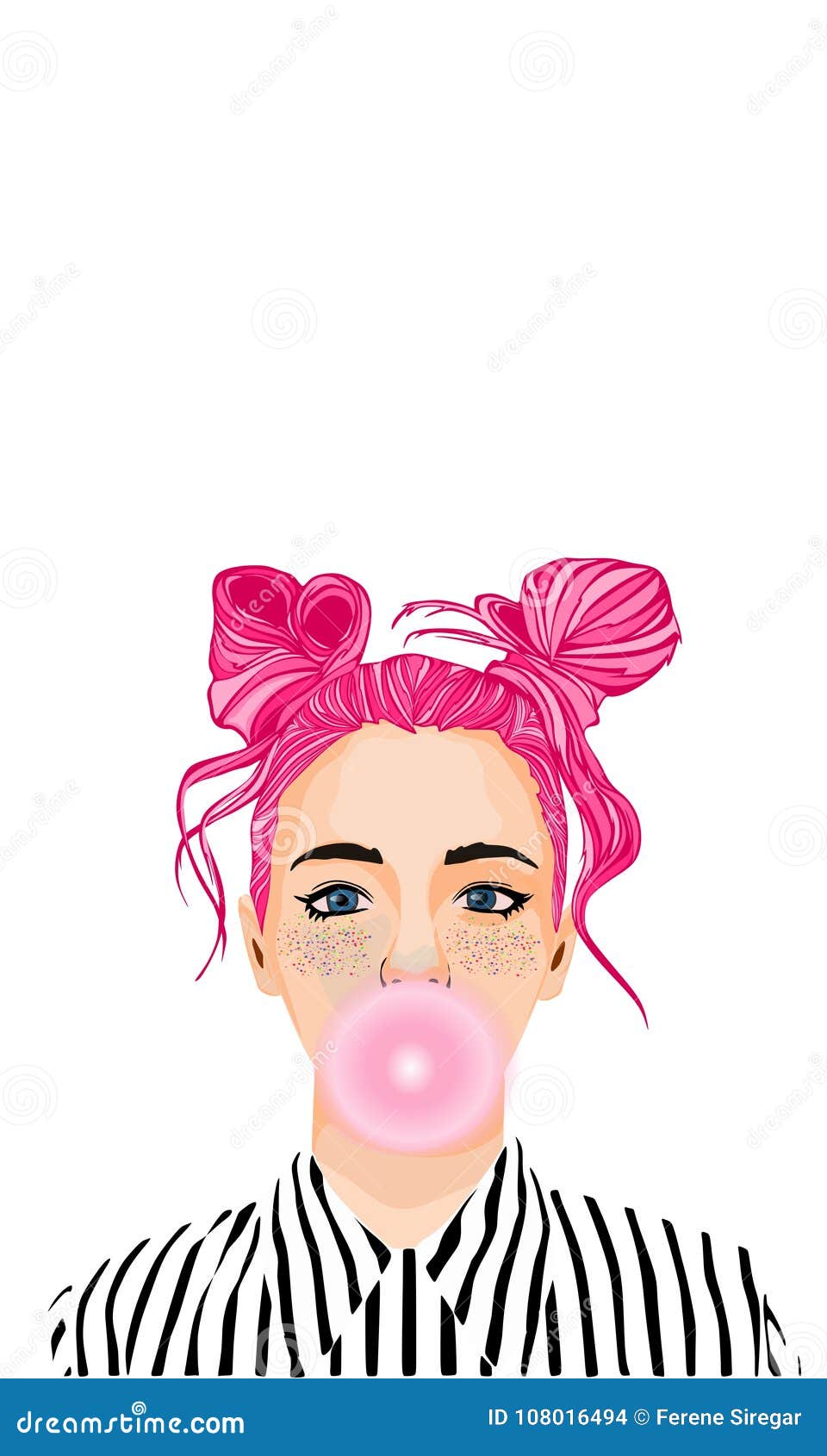 Bubblegum Hair Sticker
