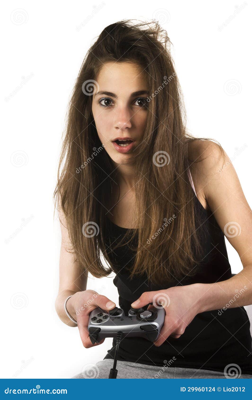 young girl play game joystick station free time competition 3d character  illustration 11382025 PNG