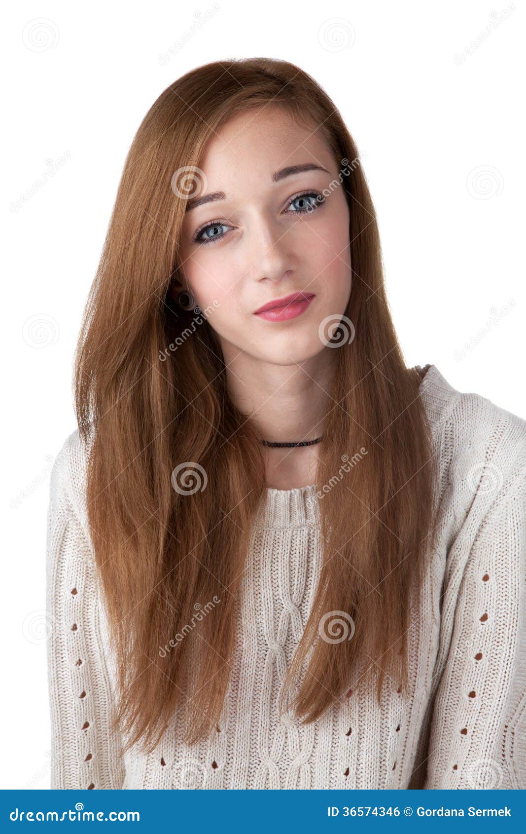 Teenage girl with red hair stock photo. Image of expression - 36574346