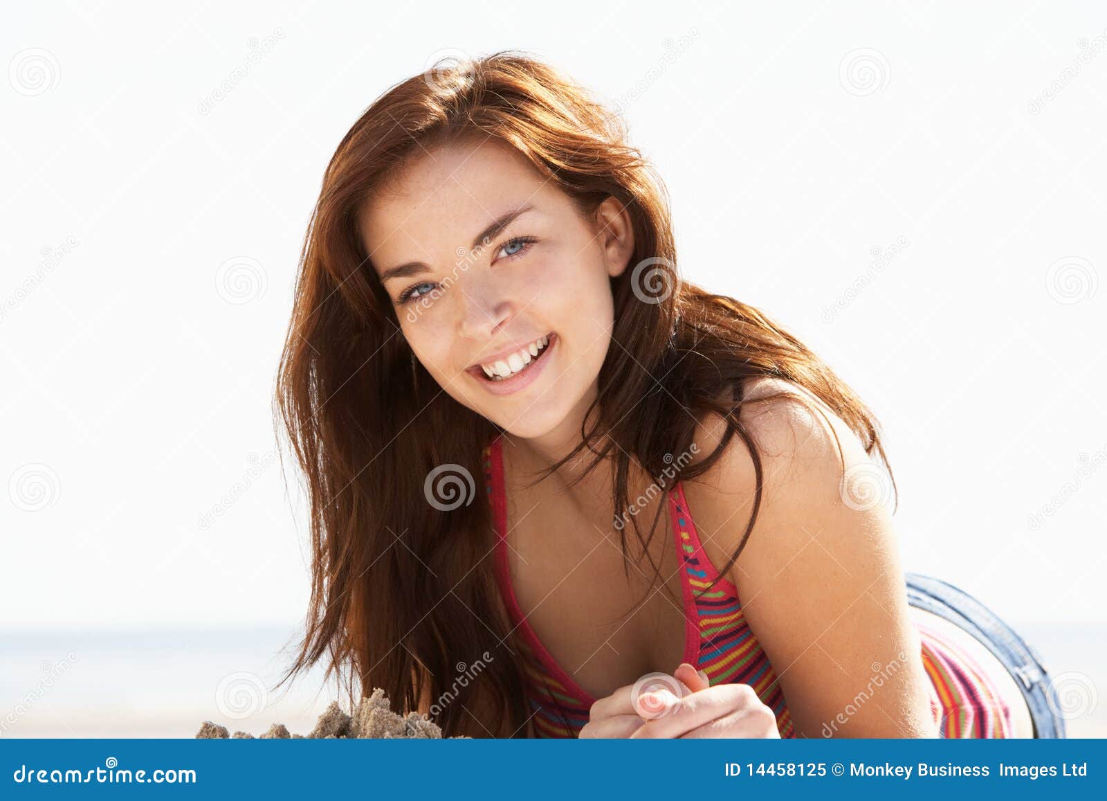 Teenager Girl Enjoying At The Beach 13880405 Stock Photo at Vecteezy