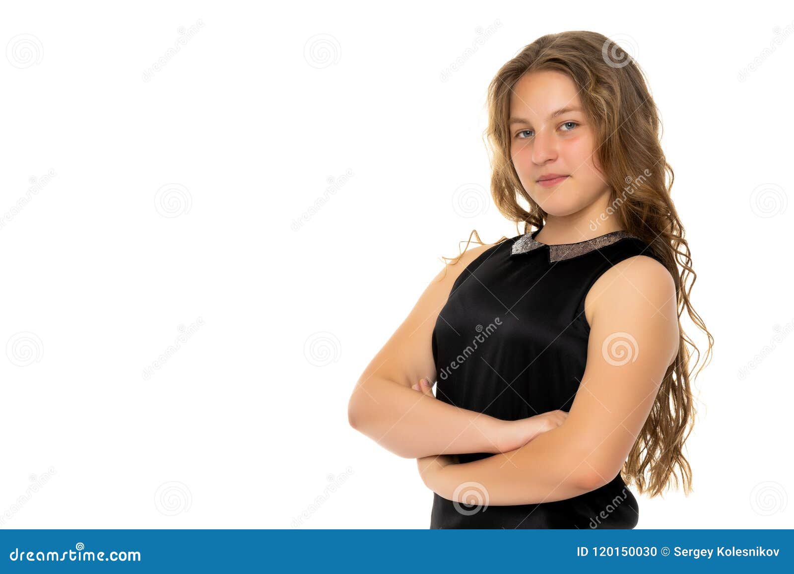 Teenage Girl Short Dress Sits On Stock Photo 1105617143