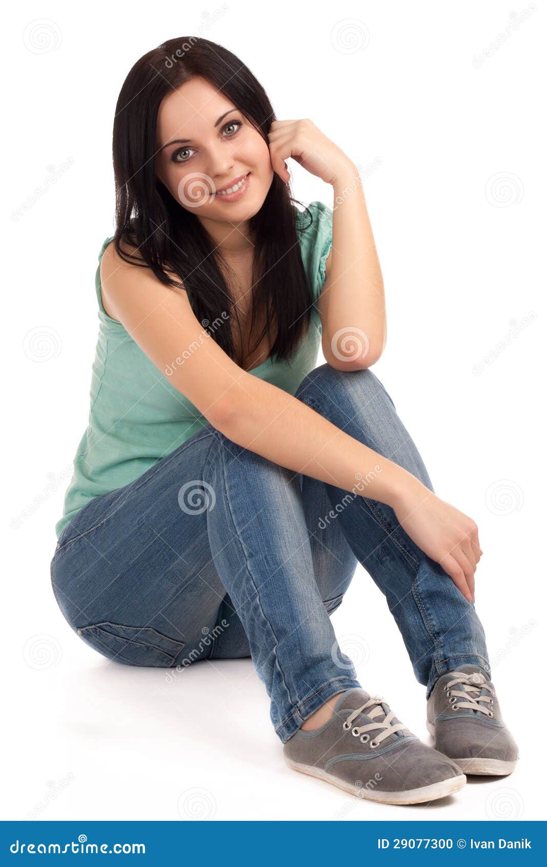 Teenage girl sitting stock photo. Image of beauty, shoes - 29077300