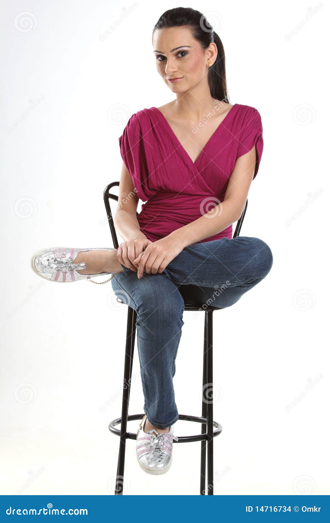 Teenage Girl Sitting On A Chair Stock Photo Image of