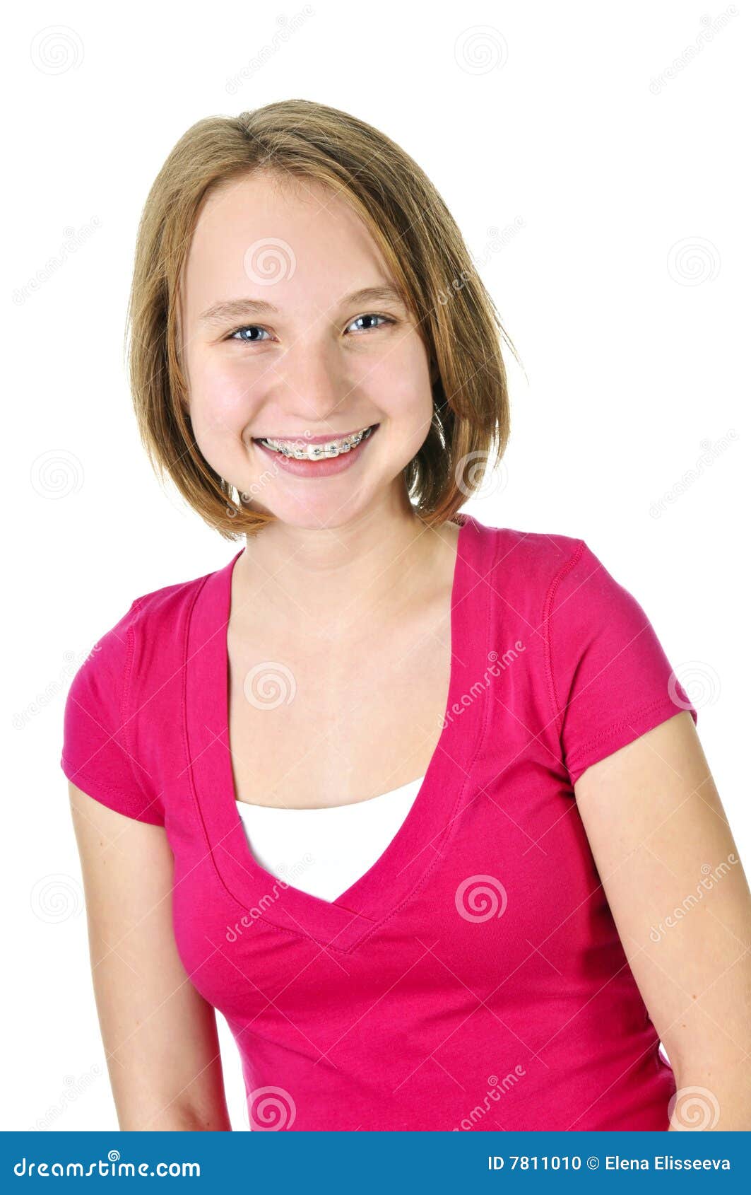 Teenage Girl Smiling with Braces Stock Photo - Image of smiling, stand ...